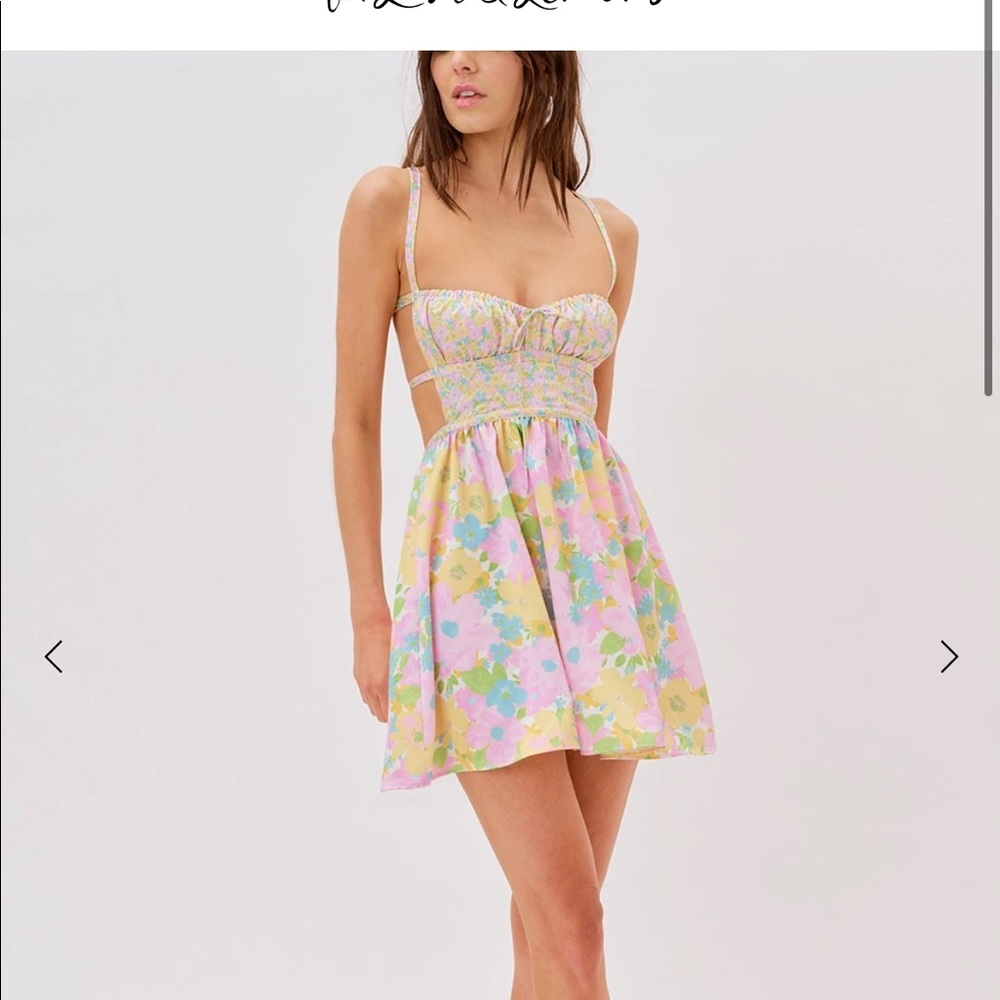For Love and Lemons Emily dress mod floral backless mini dress